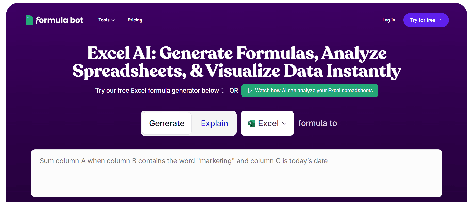 excel formula bot -  Excel Formula Bot Alternative
