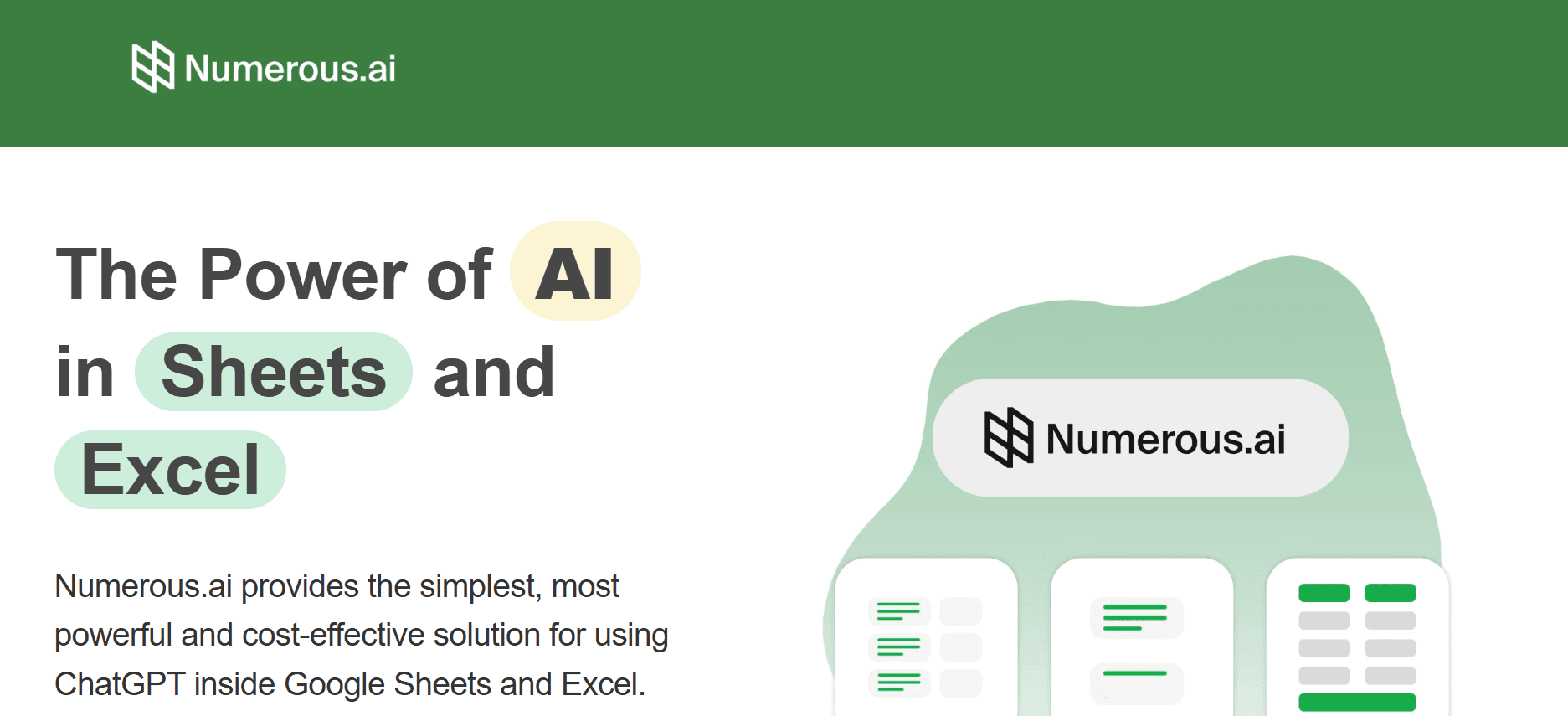 numerous - Google Sheets AI Data Analysis
