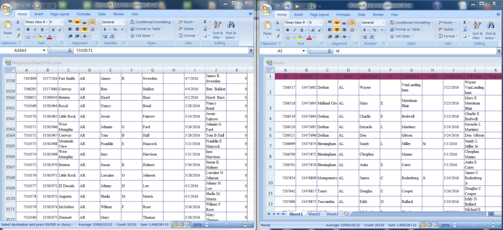Excel Multiple File Compiler Tool Example 6